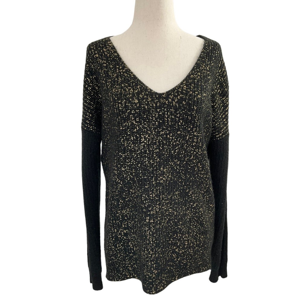 Mossimo Women Size Medium Knit Sweater Black Gold #D2-105
